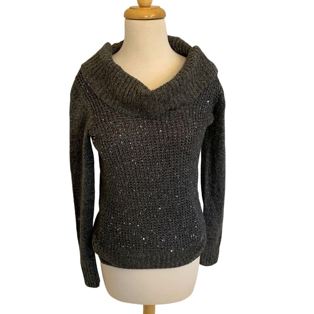 Amywear Sparkling Cowl Sweater S